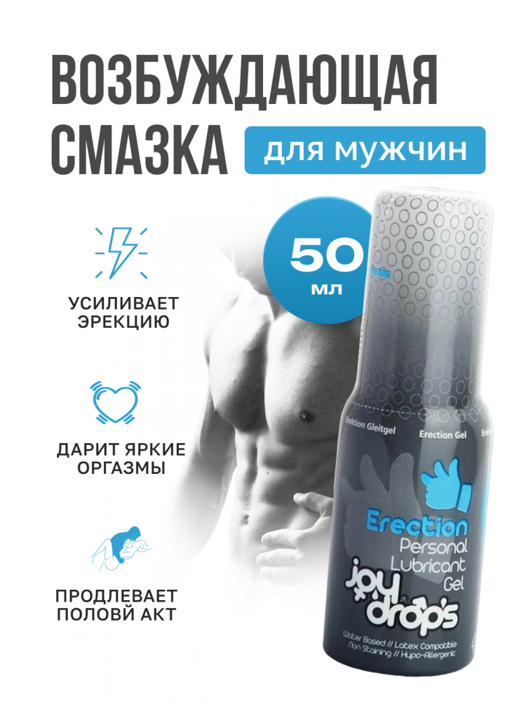 Гель возбуждающий и продлевающий для мужчин "Joy Drops Erection" 50ml 